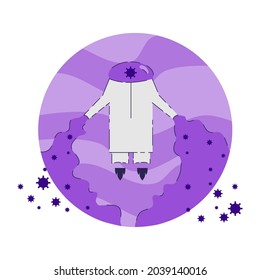 Flat Illustration of Coronavirus-like a human