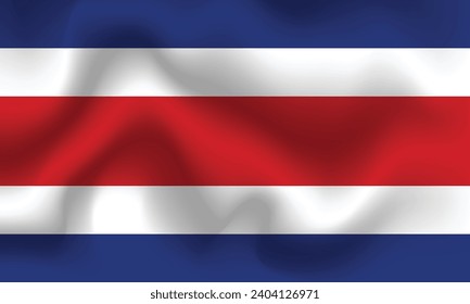 Flat Illustration of Costa Rica flag. Costa Rica national flag design. Costa Rica wave flag.