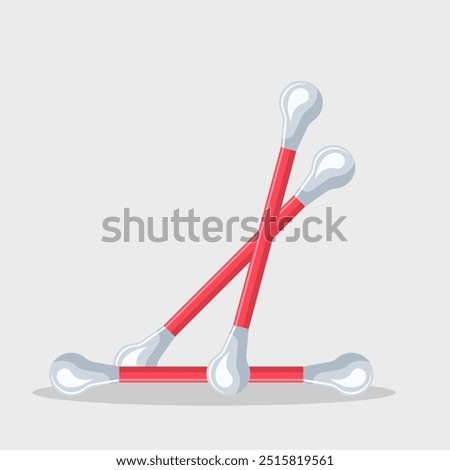Flat illustration cotton swabs, ear stick