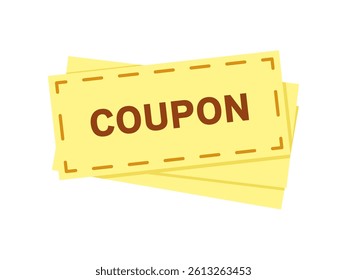 Flat illustration of coupon ticket