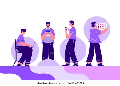 Flat illustration of creative people's activities