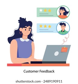Here’s a flat illustration of customer feedback Here’s a flat illustration of customer feedback 
