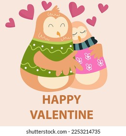 Flat illustration of Cute Animals Valentine suitable for kid design
