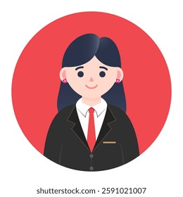 Flat Illustration Of Cute Kid Wearing Suit