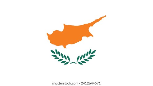 Flat Illustration of Cyprus national flag. Cyprus flag design. 
