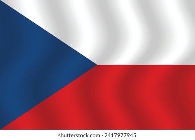 Flat Illustration of the Czech Republic flag. Czech Republic national flag design. Czech Republic Wave flag.

