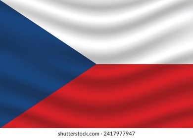 Flat Illustration of the Czech Republic flag. Czech Republic national flag design. Czech Republic Wave flag.
