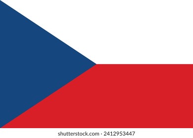 Flat Illustration of Czech Republic National flag. Czech Republic flag design. 