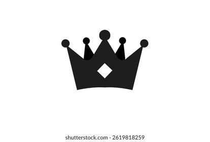 A flat illustration of dark crown isolated on white background.