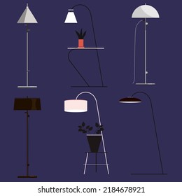 Flat illustration decorative lamp and aeshtetics 