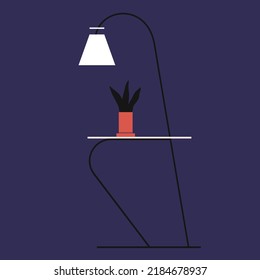 Flat illustration decorative lamp and aeshtetics 