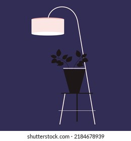 Flat illustration decorative lamp and aeshtetics 