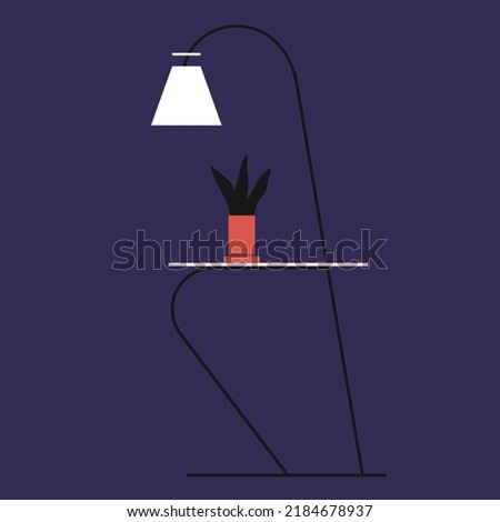 Flat illustration decorative lamp and aeshtetics 