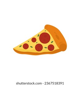 flat illustration of delicious pizza slices with melted mozzarella