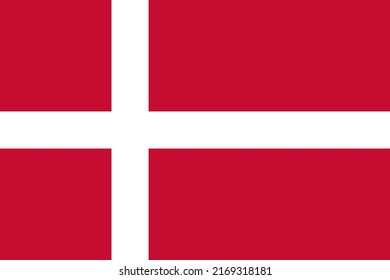 Ilustración plana de la bandera de Dinamarca