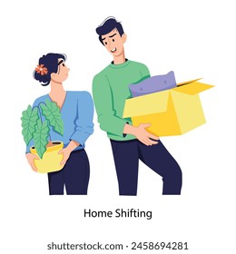 A flat illustration depicting home shifting 