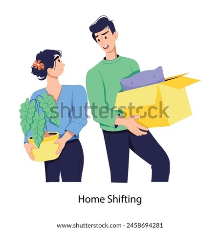 A flat illustration depicting home shifting 
