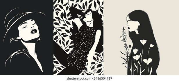 Flat Illustration of Depressed Girl, Sad Lady, Unhappy and Broken Heart