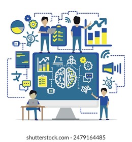 Flat Illustration Design in the age of AI Theme