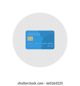 Flat illustration Design of a Blue  Credit Card