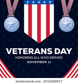 flat illustration design for celebrate veterans day