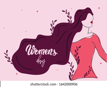 Flat Illustration Design Of a Classy and Cute Girl. Happy Women's Day.