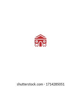 flat illustration design of cottage logo icon design