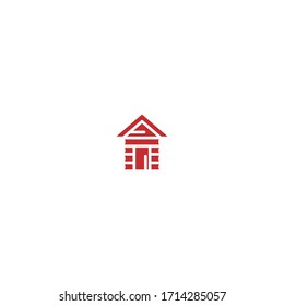 diseño de ilustración plana de diseño de icono del logotipo de la cabaña
