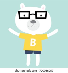 flat illustration design of cute bear