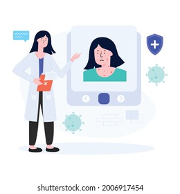 Flat illustration design of dermatologist 