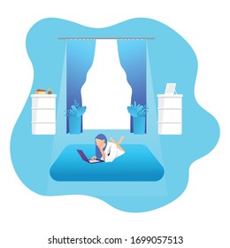 Flat illustration design do work from home, work and be productive from home