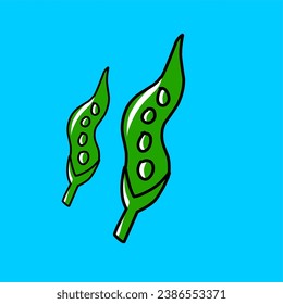 flat illustration design of fruit and vegetables, watermelon eggplant orange broccoli beans carrots potatoes chili fried chicken mushrooms bananas longan leaves shredded meat