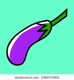 flat illustration design of fruit and vegetables, watermelon eggplant orange broccoli beans carrots potatoes chili fried chicken mushrooms bananas longan leaves shredded meat