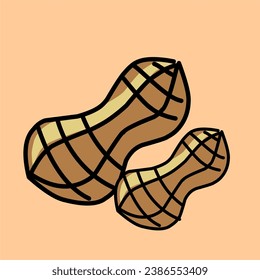 flat illustration design of fruit and vegetables, watermelon eggplant orange broccoli beans carrots potatoes chili fried chicken mushrooms bananas longan leaves shredded meat