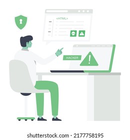 A flat illustration design of hacker 