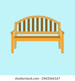 Flat illustration design of park bench. Vector bench isolated.