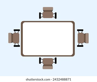 flat illustration design of table ofice presentation furniture