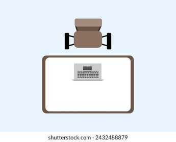 flat illustration design of table ofice presentation furniture