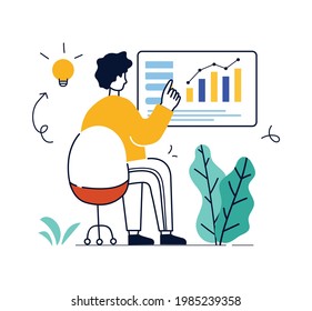 flat illustration design trading and office