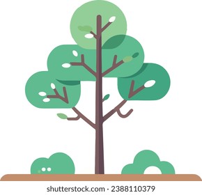 flat illustration design vector art green tree