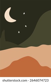 flat illustration of dessert landscape