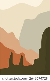 flat illustration of dessert landscape