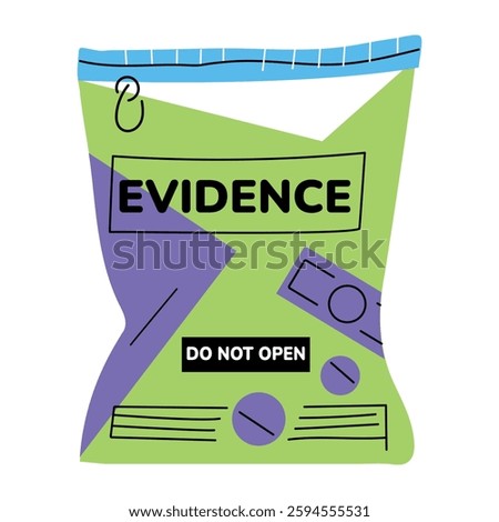 A flat illustration of detective finding a clue 