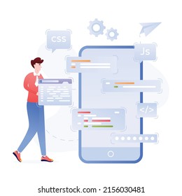 A flat illustration of digital teamwork with high resolution 


