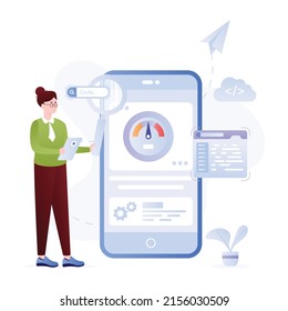 A flat illustration of digital teamwork with high resolution 

