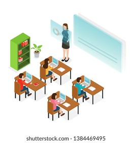 flat illustration for distance education, consulting, training, courses. Modern vector illustration concepts for website and mobile website development