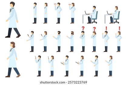 Flat illustration: Doctor side set