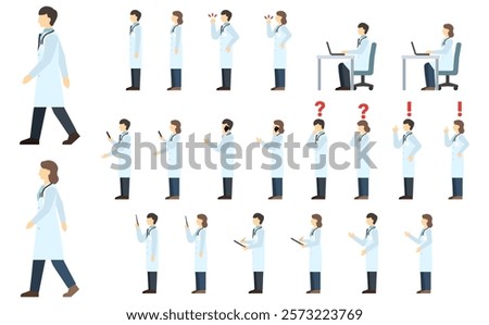 Flat illustration: Doctor side set