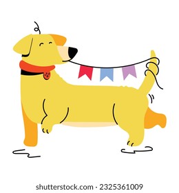 Ilustración plana de la agrupación de perros 