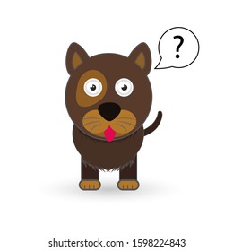 flat illustration with dog cartoon illustration